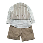 Jeckerson Completo 3 Pezzi Gilet-Camicia-Bermuda per Neonato JN4055 BEIGE JECKERSON 