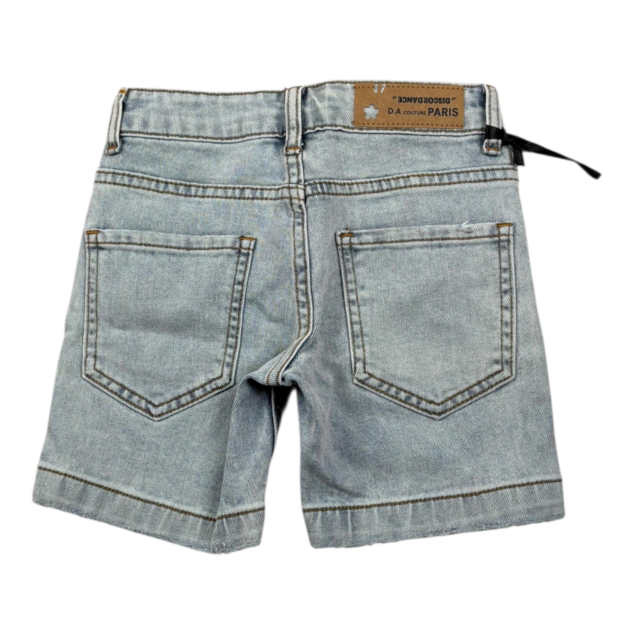 Daniele Alessandrini Bermuda In Denim Tinta Unita con Strappi per Bambino 1236SD00252X BLU DANIELE ALESSANDRINI 