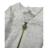 Michael Kors Giubbino con Zip Tinta Uita con Ricami Bianco per Bambina R30412 BIANCO MICHAEL KORS 