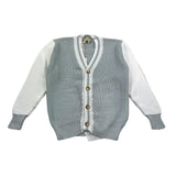 Nupkeet Cardigan Tinta Unita Con Bottoni Grigio Per Bambino