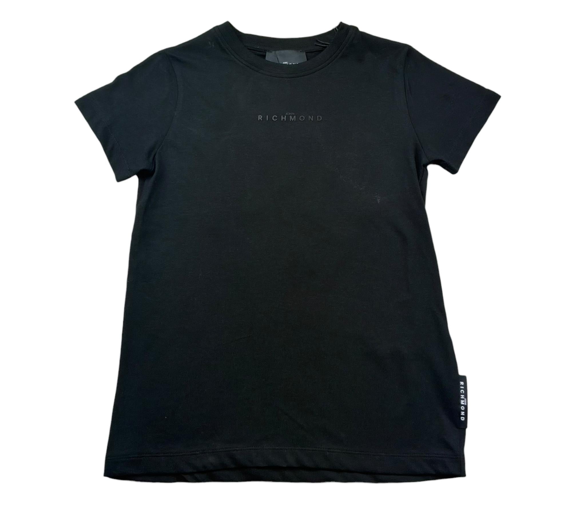 John Richmond T-Shirt Girocollo Tinta Unita con Logo per Bambino RGP26050TS NERO JOHN RICHMOND 