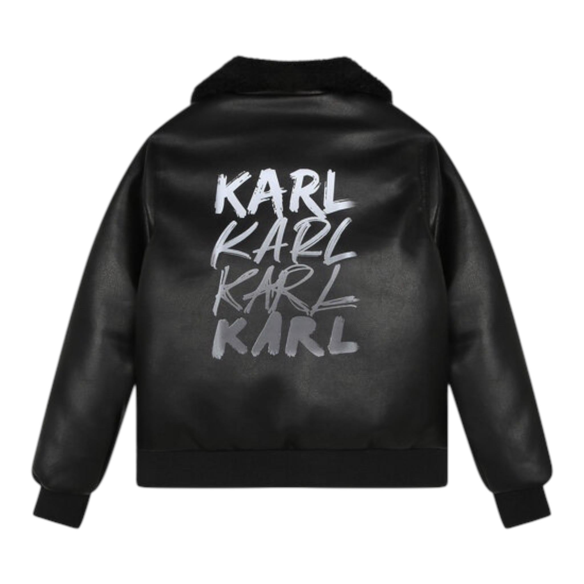 KARL LAGERFELD montone tinta unita in ecopelle Nero per Bambino Z26103 NERO KARL LAGERFELD 