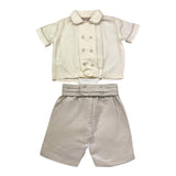La Stupenderia Completo 2 Pezzi Camicia Modello Body-Bermuda per Neonato CCT77 PANNA LA STUPENDERIA 