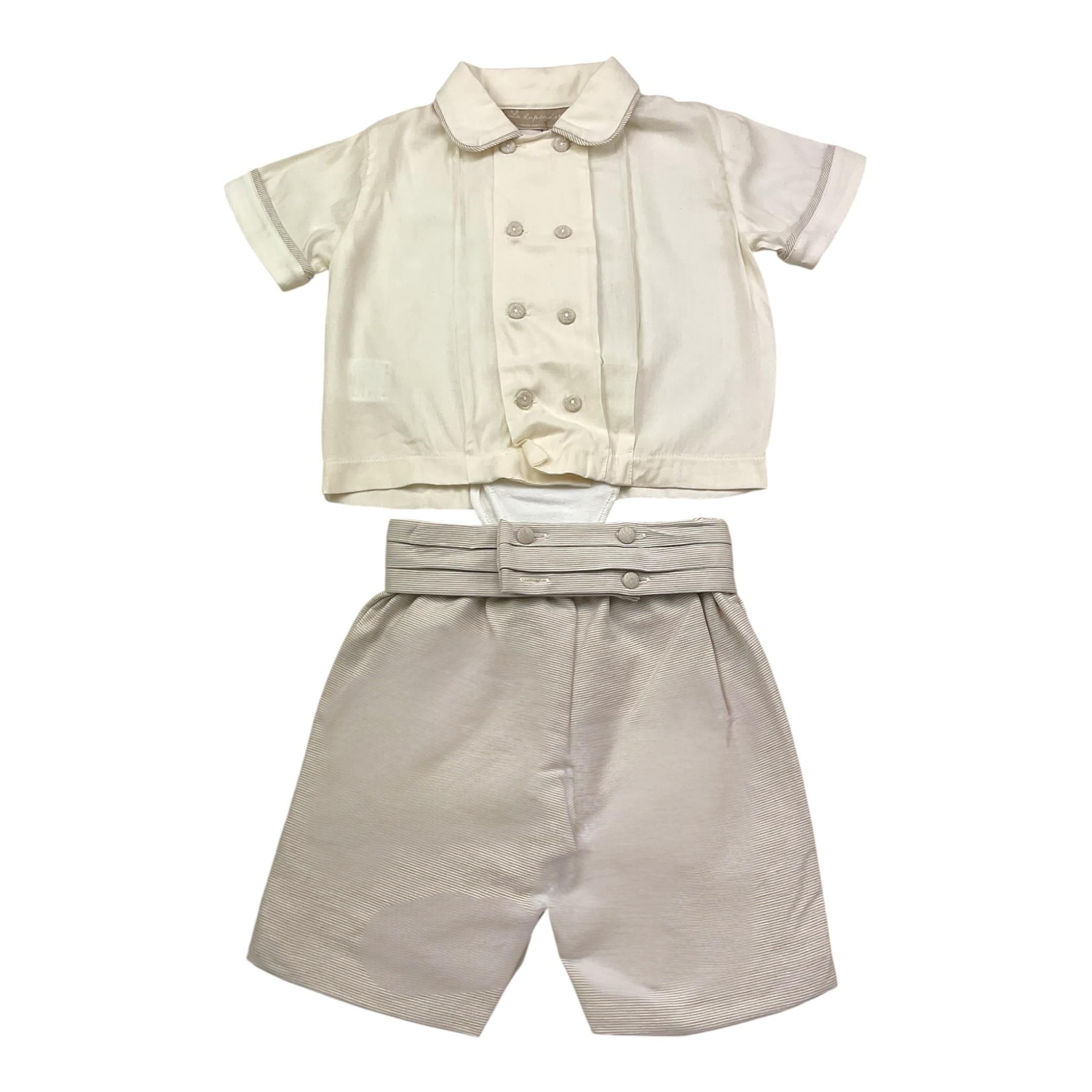 La Stupenderia Completo 2 Pezzi Camicia Modello Body-Bermuda per Neonato CCT77 PANNA LA STUPENDERIA 