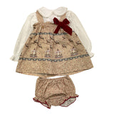 VALENTINA BEBES abito 3pz camicia-coulotte-abito Beige per Bambina MAR79J BEIGE VALENTINA BEBES 