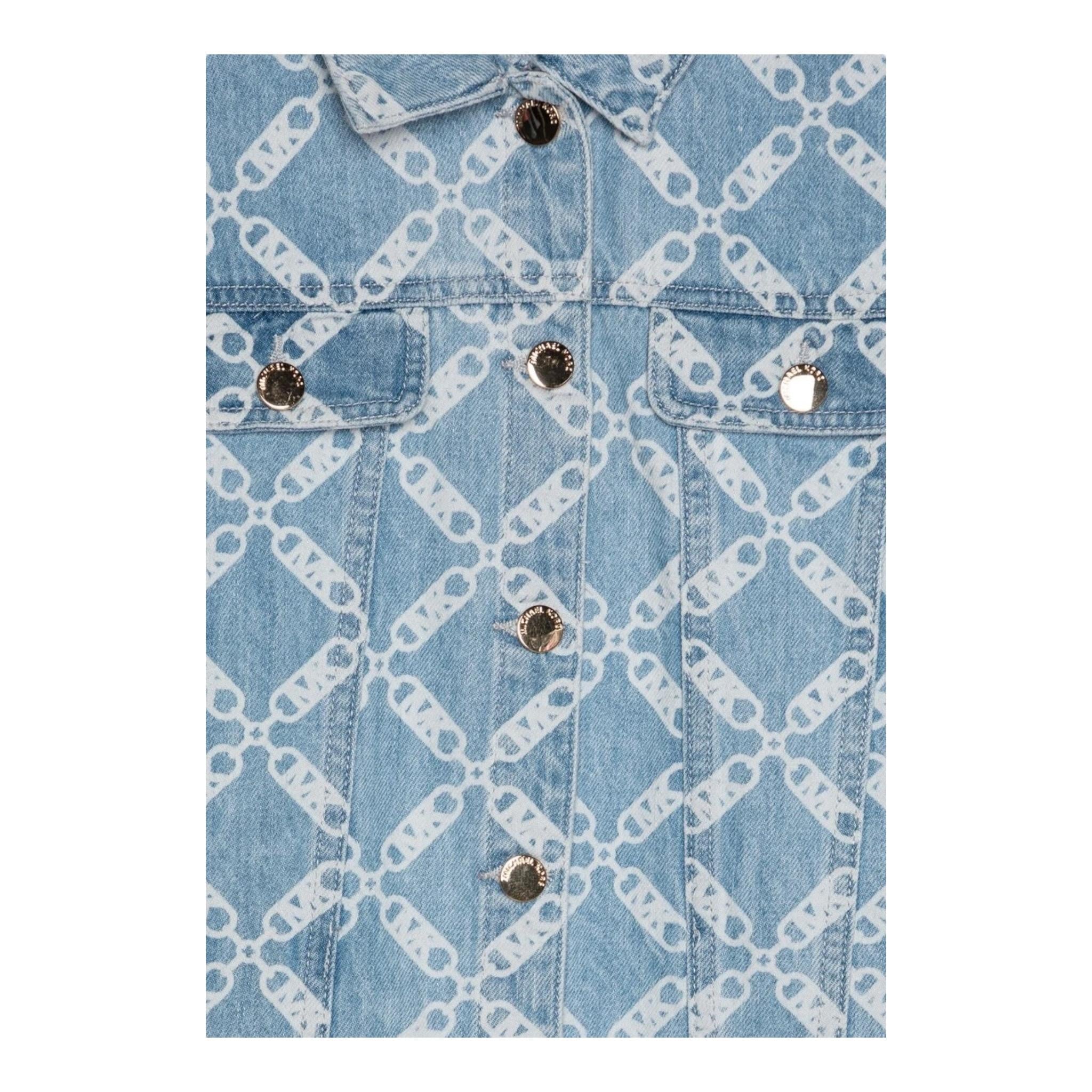 Michael Kors Abito In Denim Tinta Unita con Stampe per Bambina R30290 AZZURRO MICHAEL KORS 