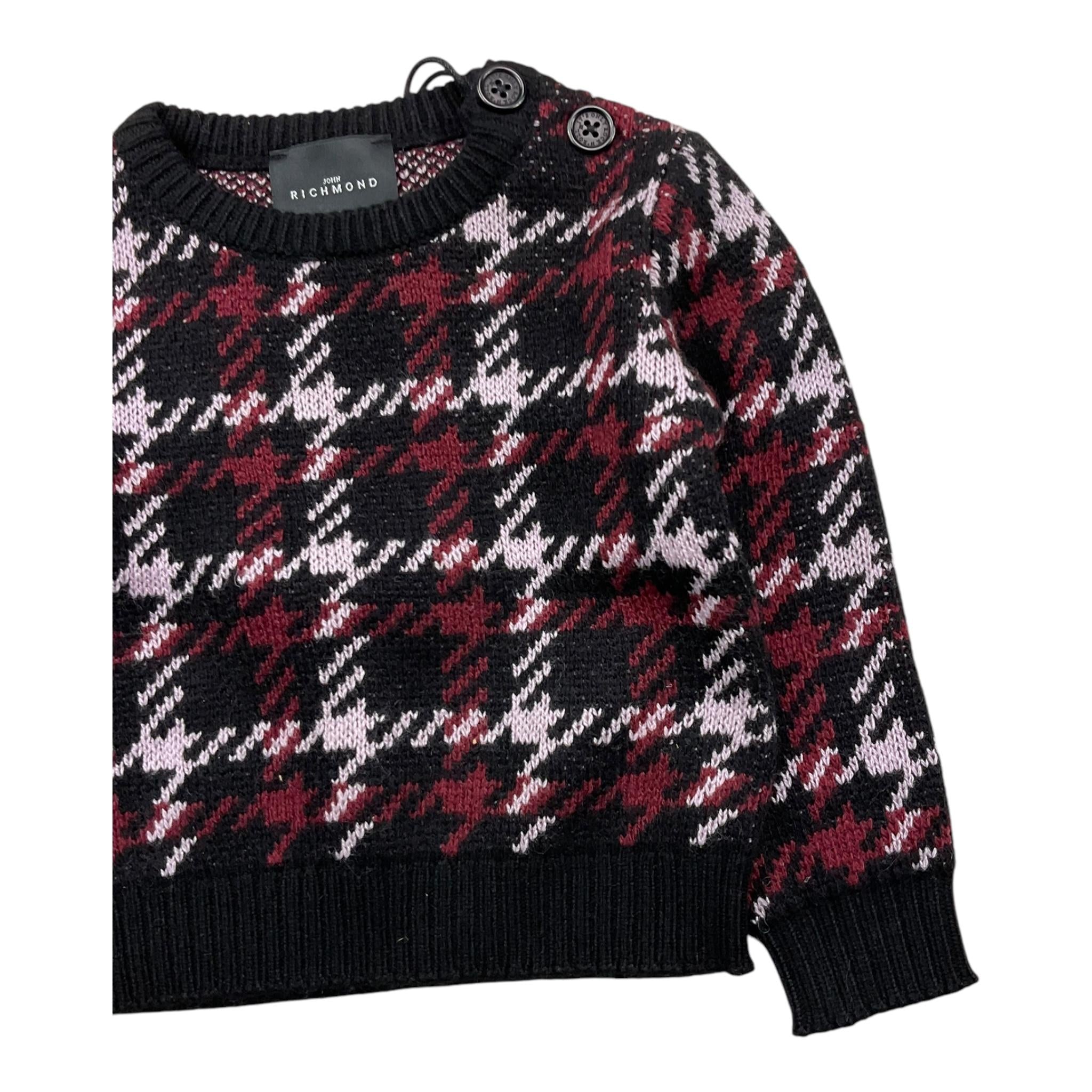 JOHN RICHMOND maglia tinta unita girocollo con fantasia Nero per Neonato RIA25076MA NERO JOHN RICHMOND 