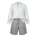 Barcellino Completo 2 Pezzi Camicia-Bermuda per Bambino 120110NJX BIANCO BARCELLINO 