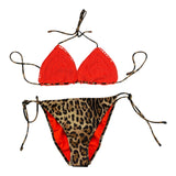 4Giveness Costume 2Pz Tinta Unita Con Fantasia Maculata Triangolo-Slip Marrone Per Bambina