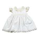 Granlei Abito Tinta Unita con Ricami per Neonata 125122 PANNA GRANLEI 