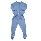 Le Bebe Completo 2 Pezzi Maglia-Ghettina Tinta Unita per Neonato LBB5305 AZZURRO LE BEBE 