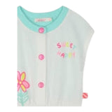 Billieblush Tuta Intera Tricolore con Bottoni Mezza Manica per Neonata U21028 BIANCO BillIEBLUSH 