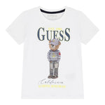 Guess T-Shirt Girocollo Tinta Unita con Stampa per Bambino N5RI20K8HM4 BIANCO GUESS 