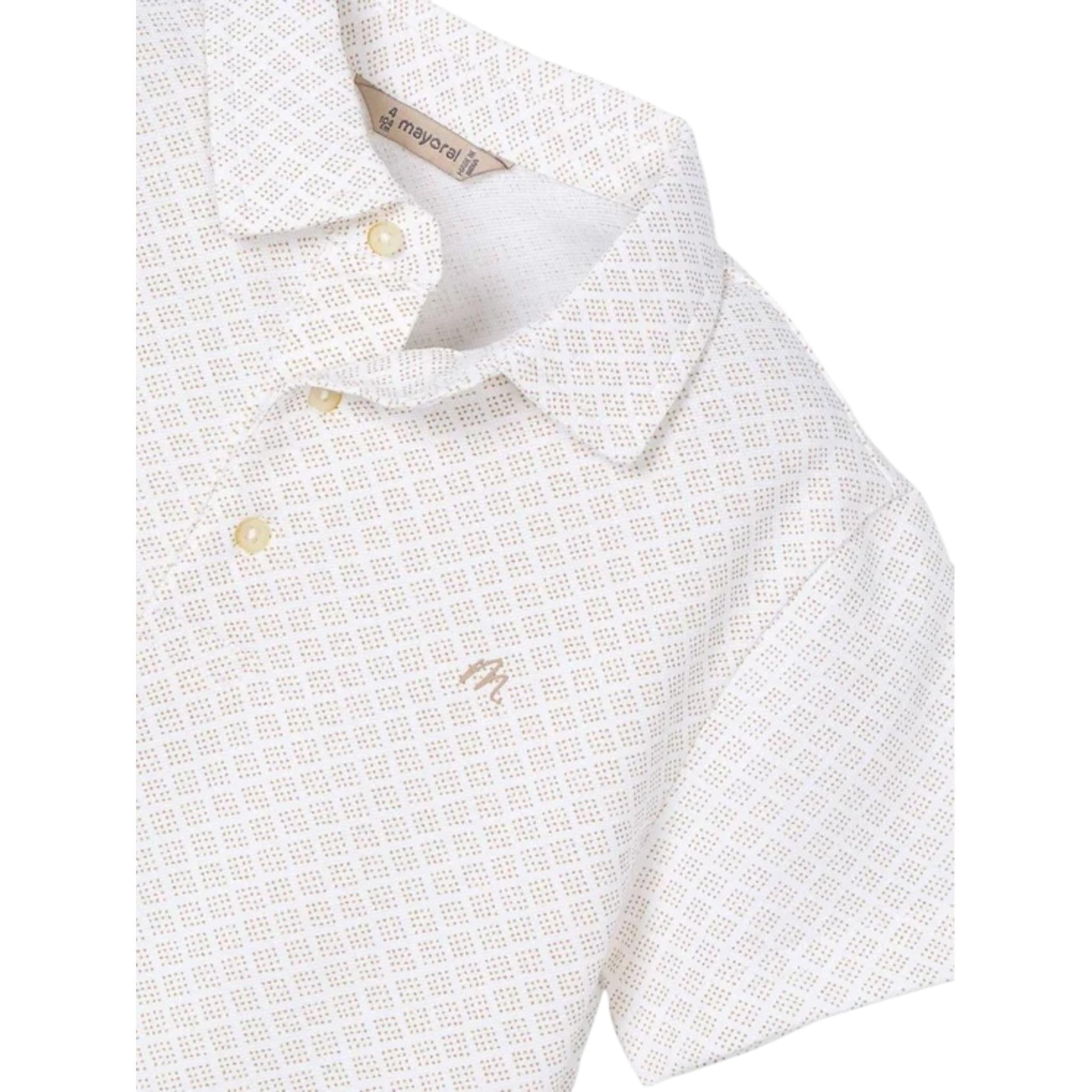 Mayoral Camicia Tinta Unita con Microfantasia per Bambino 3101 PANNA MAYORAL 