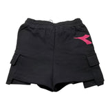 Diadora Bermuda In Tuta Tinta Unita Con Stampa Nero Per Bambina