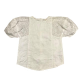 Chloe' Camicia Mezza Manica Tinta Unita Con Ricami Bianco Per Bambina