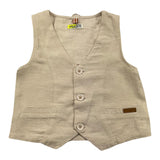 Losan Gilet Tinta Unita Beige per Bambino