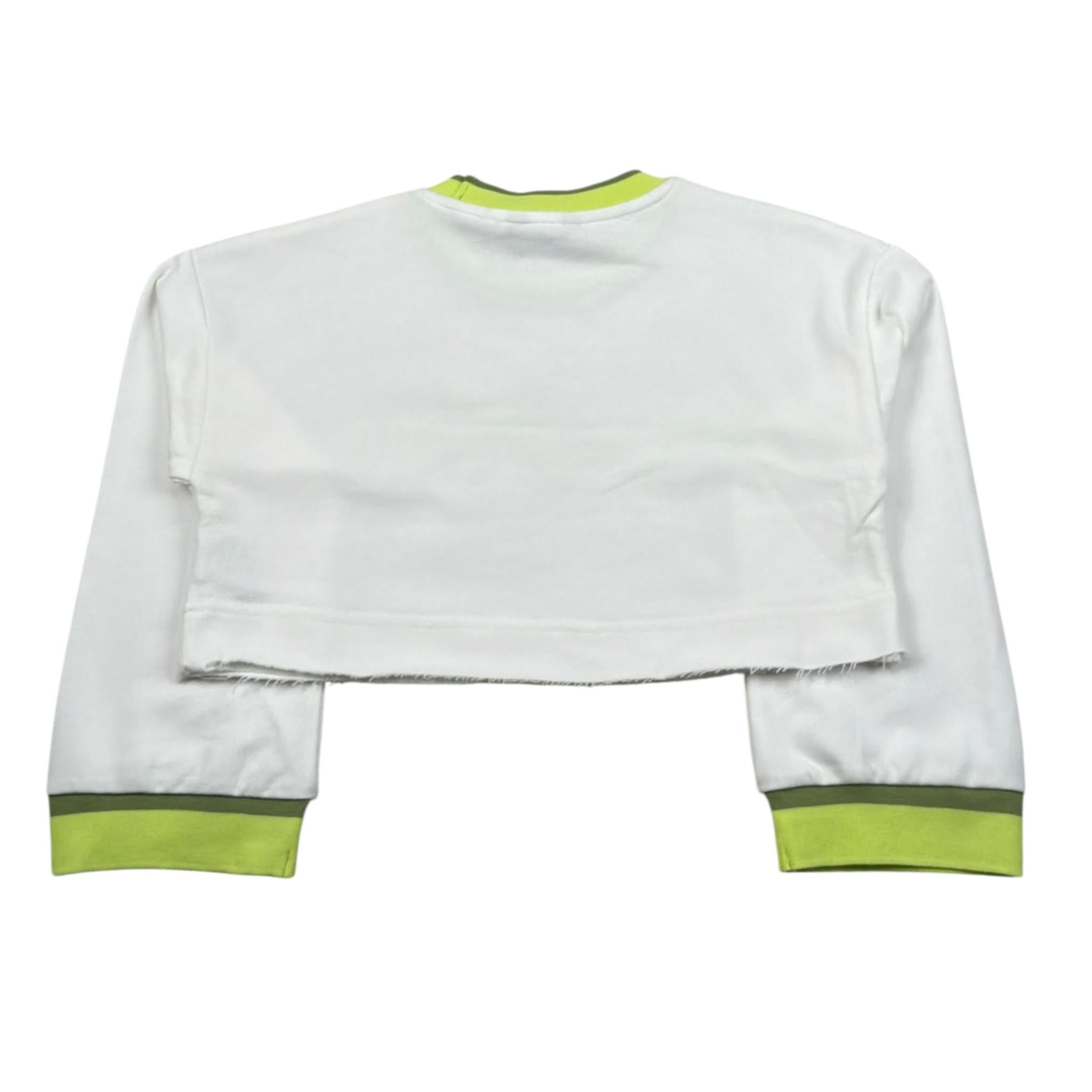 Refrigiwear Felpa Chiusa Girocollo Modello Crop Tinta Unita con Logo per Bambina RWG635 BIANCO REFRIGIWEAR 