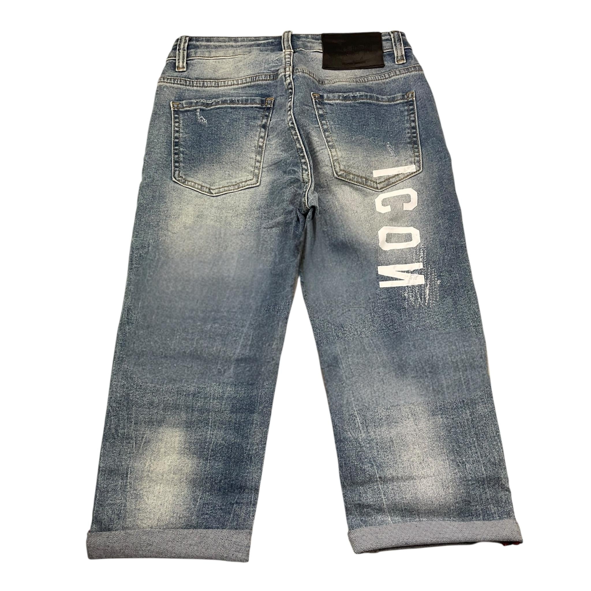 Icon Jeans Tinta Unita con Girovita Regolabile per Bambino IBDT00453 AZZURRO ICON 