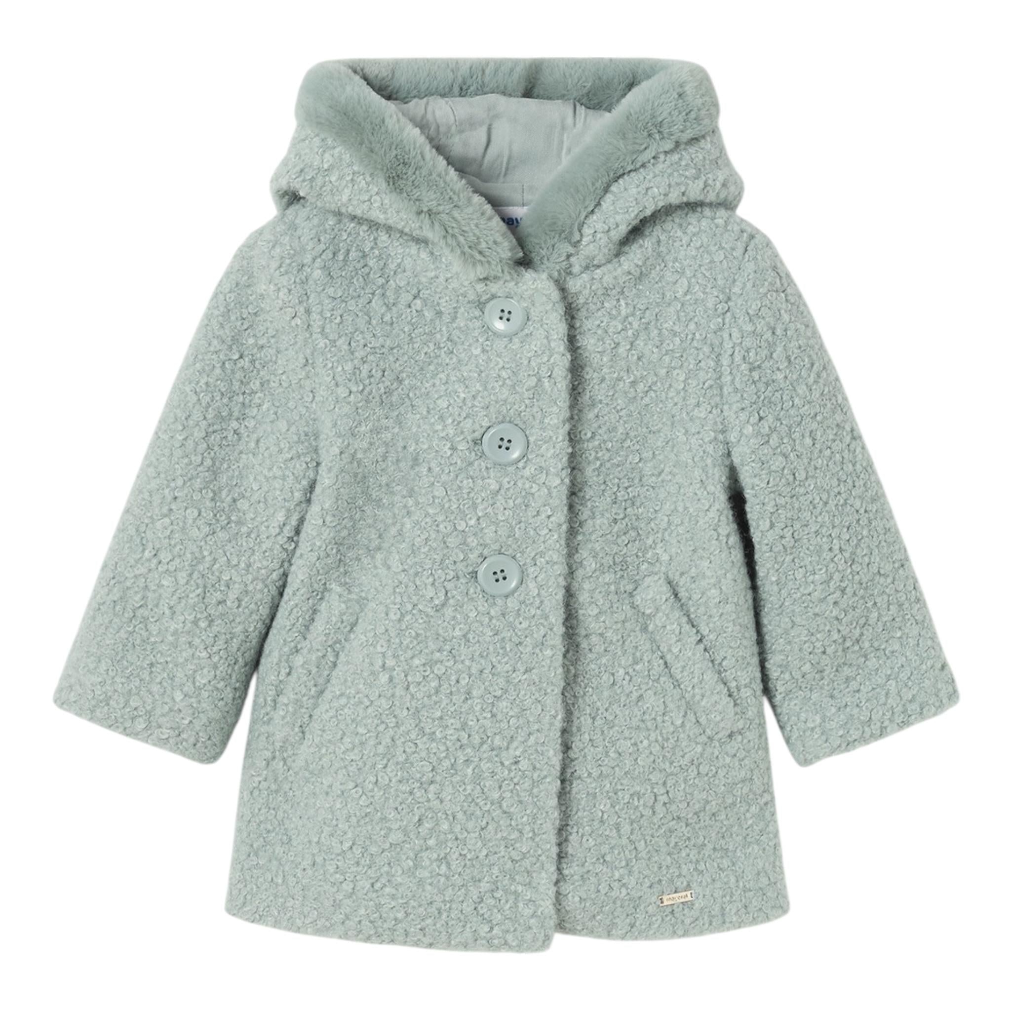 MAYORAL cappotto tinta unita modello teddy con cappuccio Verde per Neonata 2478X VERDE MAYORAL 
