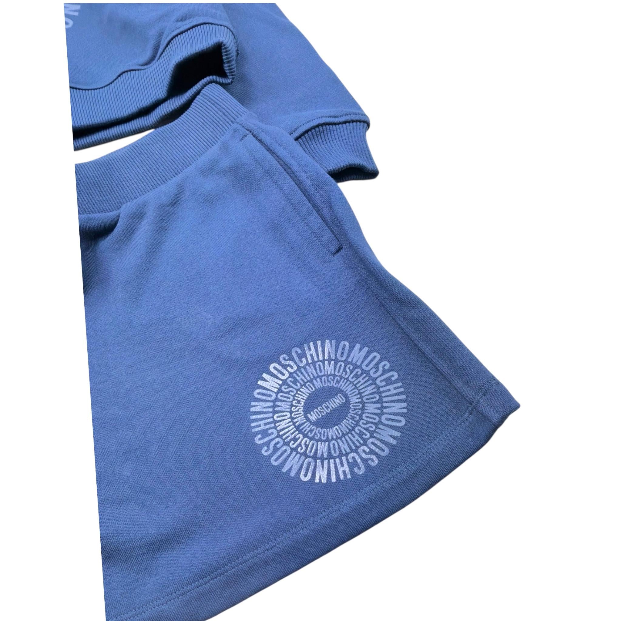 Moschino Completo 2 Pezzi Felpa-Gonna Tinta Unita per Bambina HDG01Q BLU MOSCHINO 