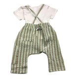 Cucu' Lab Completo 2 Pezzi T-Shirt-Salopette Bianco/Verde Per Neonato