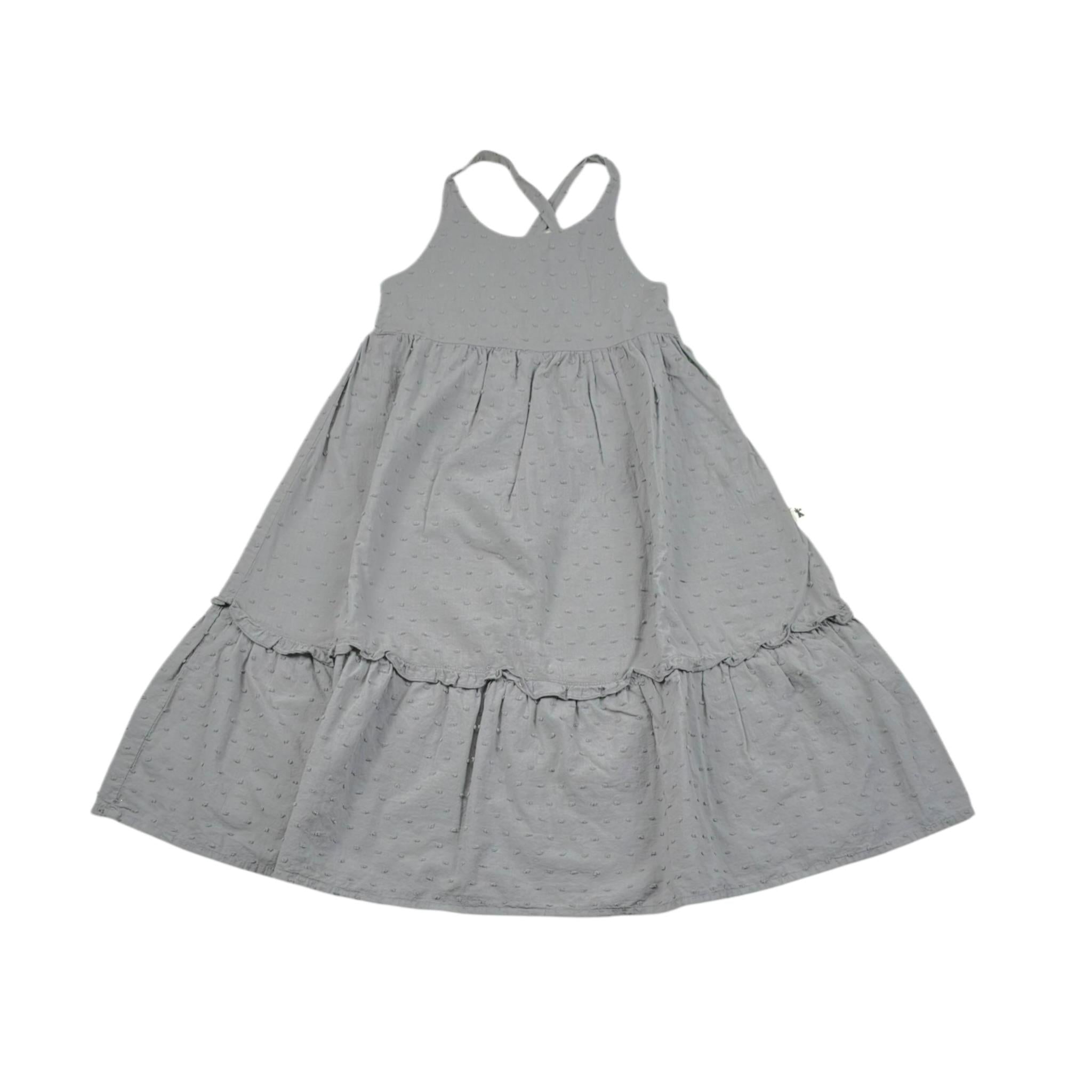 Petit Indi Abito Tinta Unita con Applicazioni per Bambina SS25BK6651X GRIGIO PETIT INDI 