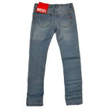 Diesel Jeans Elastico  Tinta Unita 5 Tasche Azzurro Per Bambino