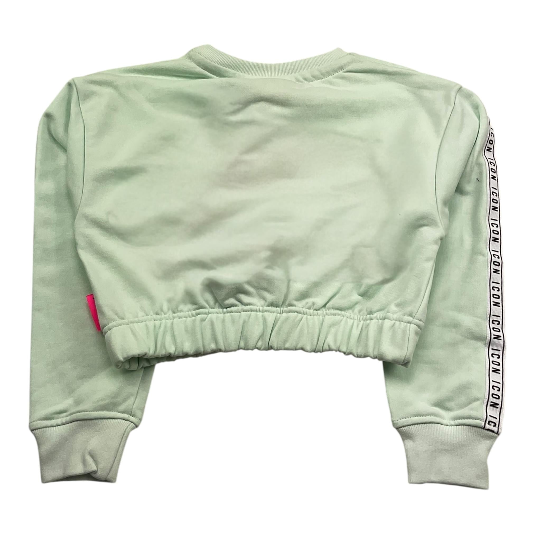 Icon Felpa Chiusa Girocollo Tinta Unita con Logo per Bambina IGSW00541 VERDE ACQUA ICON 