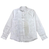 Manuel Ritz Camicia Tinta Unita Con Collo Coreano Bianco Per Bambino