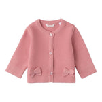 MINI BANDA cardigan tinta unita con fiocchi Rosa per Neonata 3A740 ROSA MINI BANDA 