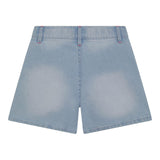 Billieblush Short In Denim Tinta Unita con Stampa Titti Azzurro per Bambina