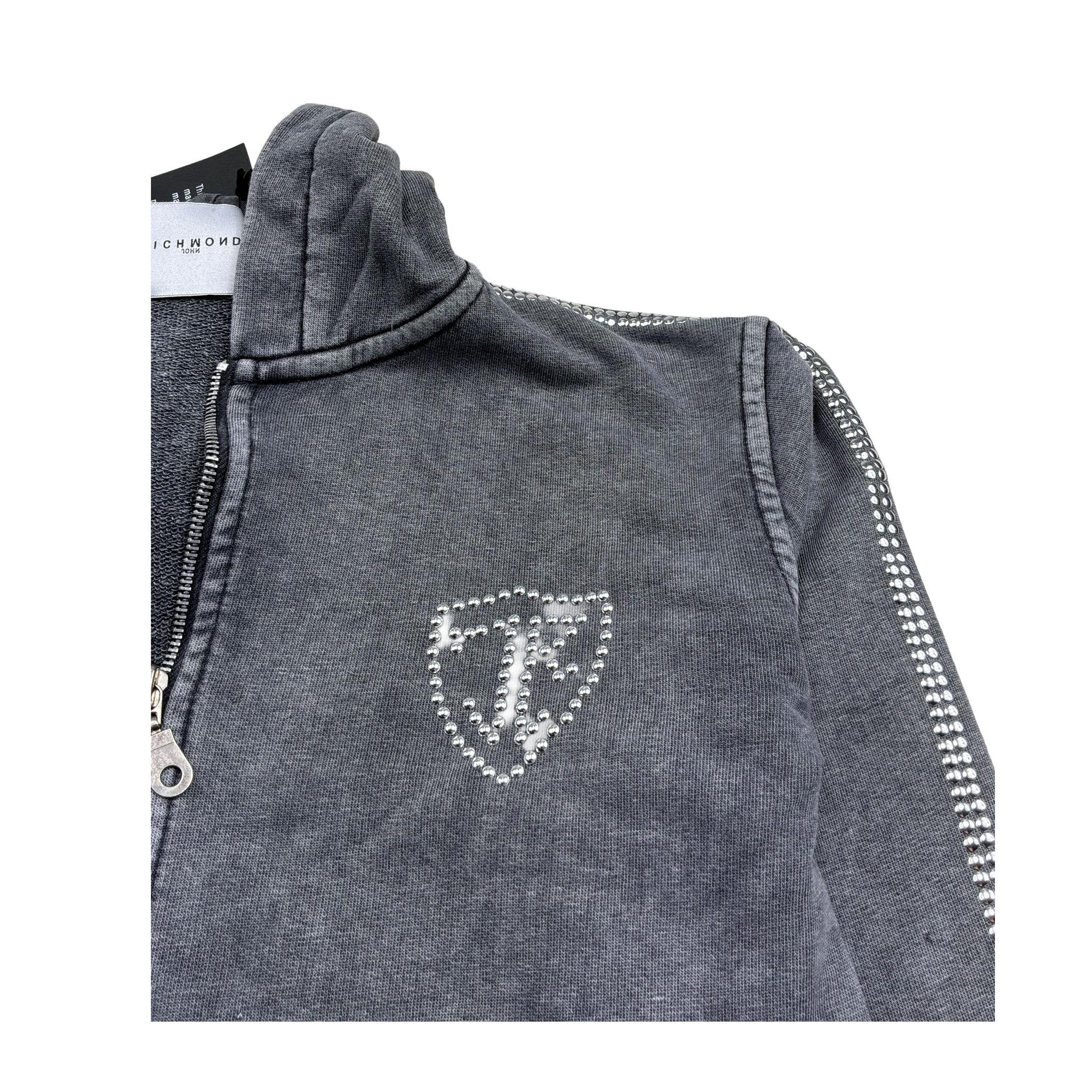 John Richmond Felpa con Zip E Cappuccio Tinta Unita per Bambino RBP26148FE NERO JOHN RICHMOND 