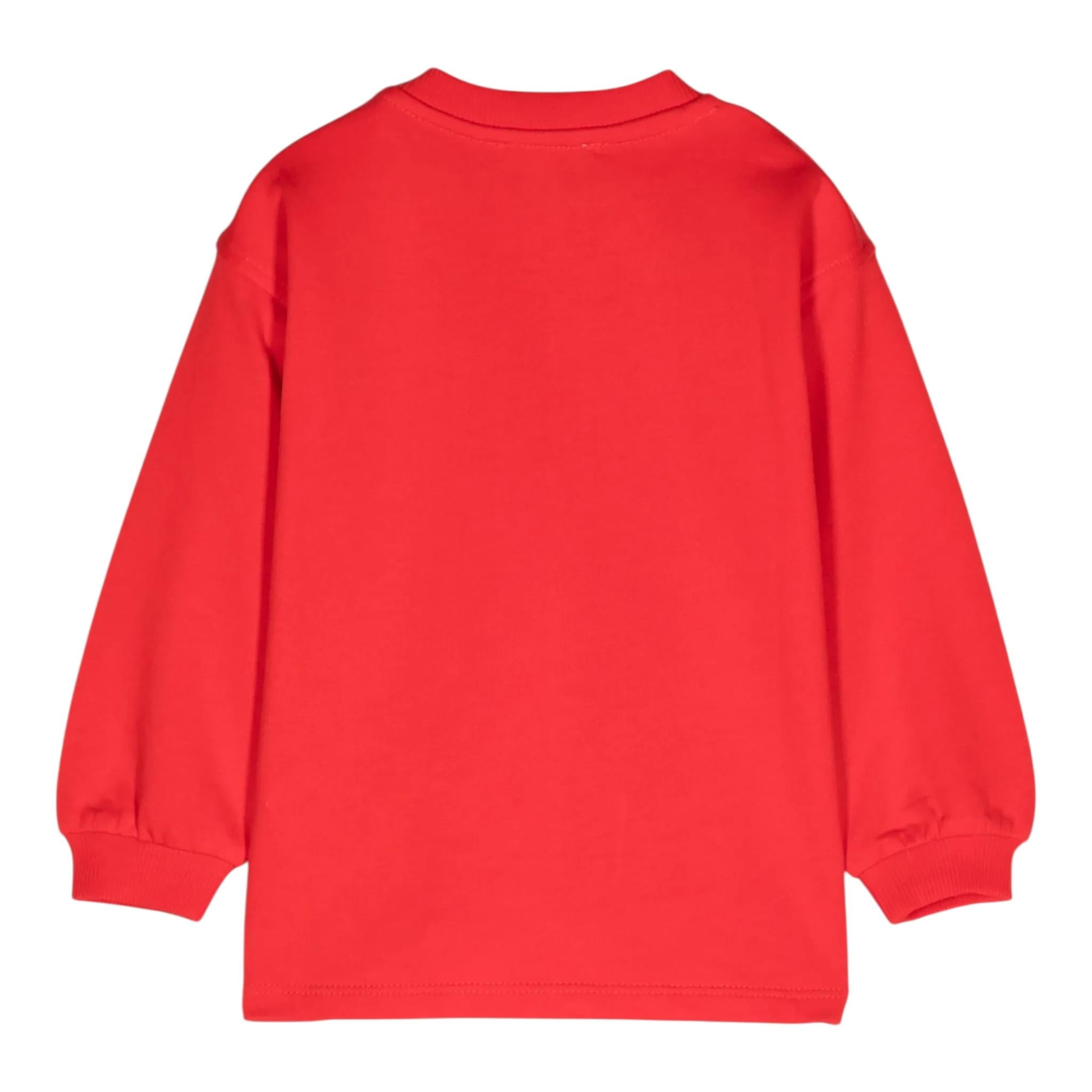 MOSCHINO abito felpa girocollo tinta unita con stampa Rosso per Neonata MDV0BNXXX ROSSO MOSCHINO 