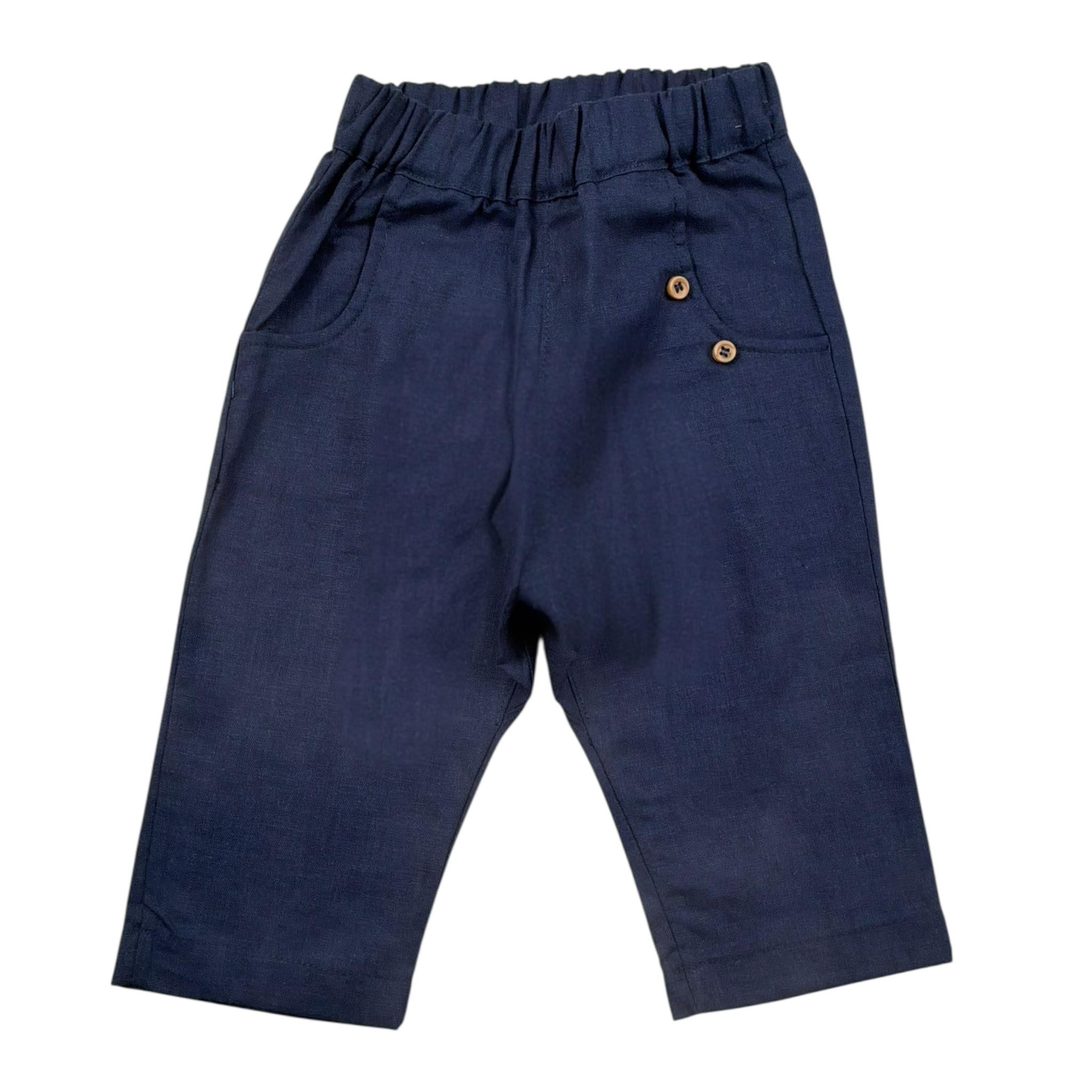 Babyvip Pantalone Tinta Unita con Elastico In Vita per Neonato T7767 BLU BABYVIP 