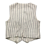 Il Gufo Completo Gilet-Bermuda Tinta Unita Con Fantasia A Righe Bianco Per Neonato