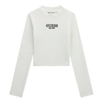GUESS shirt tinta unita girocollo con logo Bianco per Bambina J4YI49KBZP4 BIANCO GUESS 
