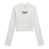 GUESS shirt tinta unita girocollo con logo Bianco per Bambina J4YI49KBZP4 BIANCO GUESS 