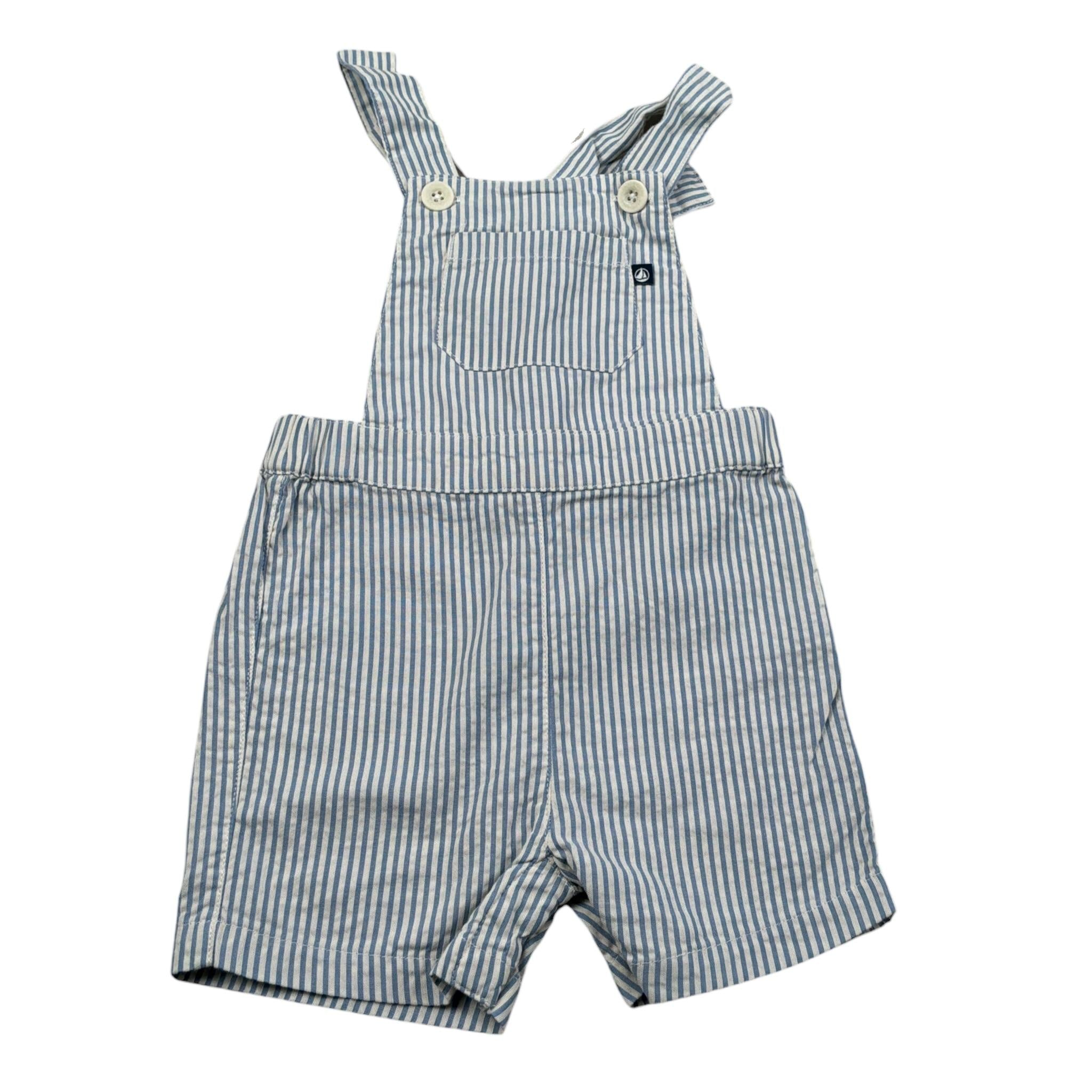 Petit Bateau Salopette Fantasia Righe Bianco per Neonato A09J BIANCO PETIT BATEAU 
