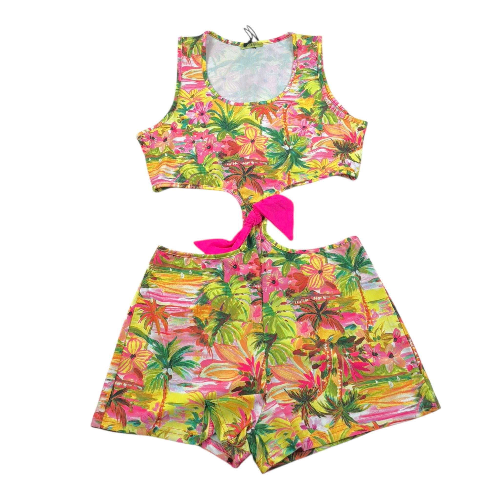 4Giveness Tuta Tinta Unita Giromanica con Fantasia per Bambina 125GCUTU5256 GIALLO 4GIVENESS 