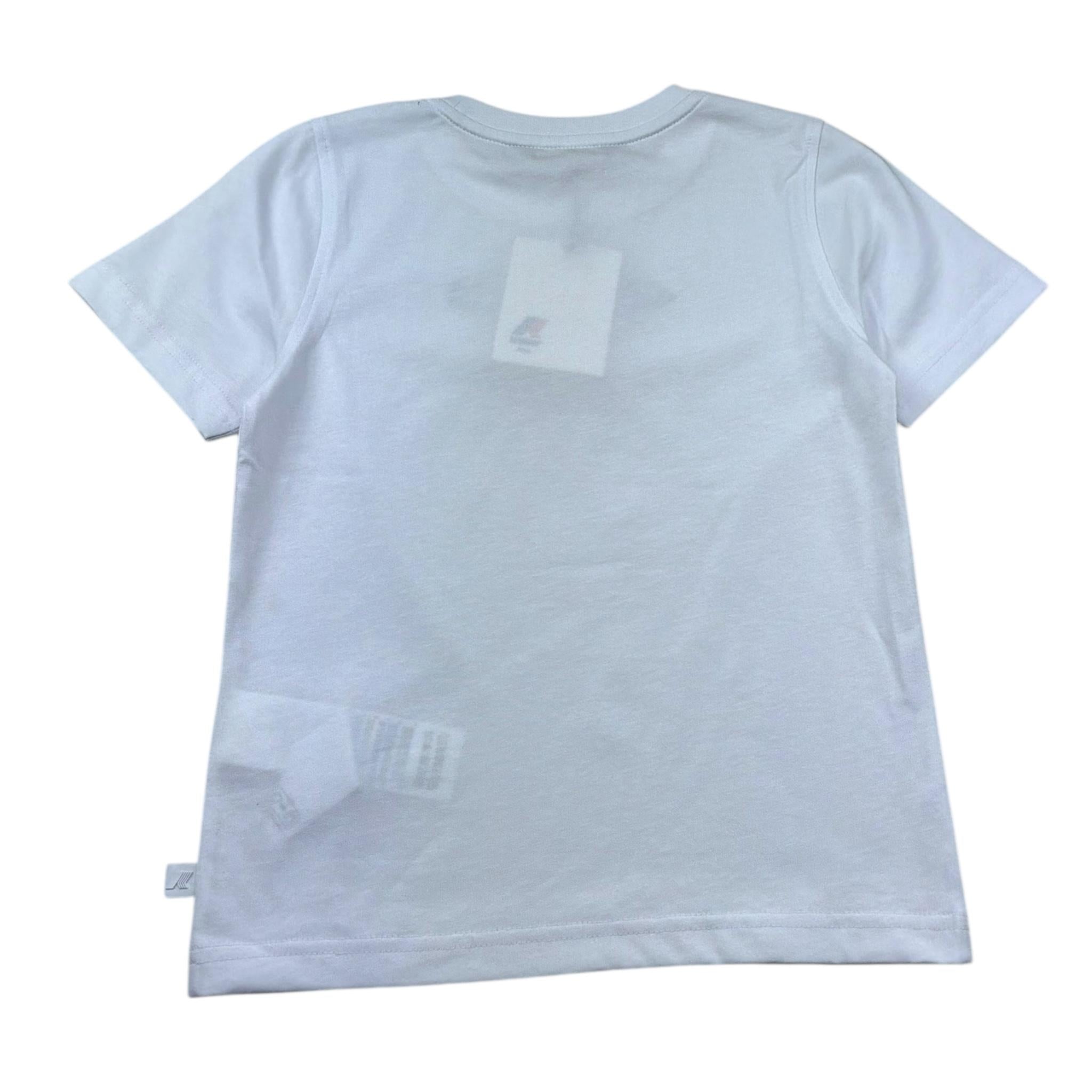 K-Way T-Shirt Girocollo Tinta Unita con Stampa per Bambino K1161XW BIANCO K-WAY 