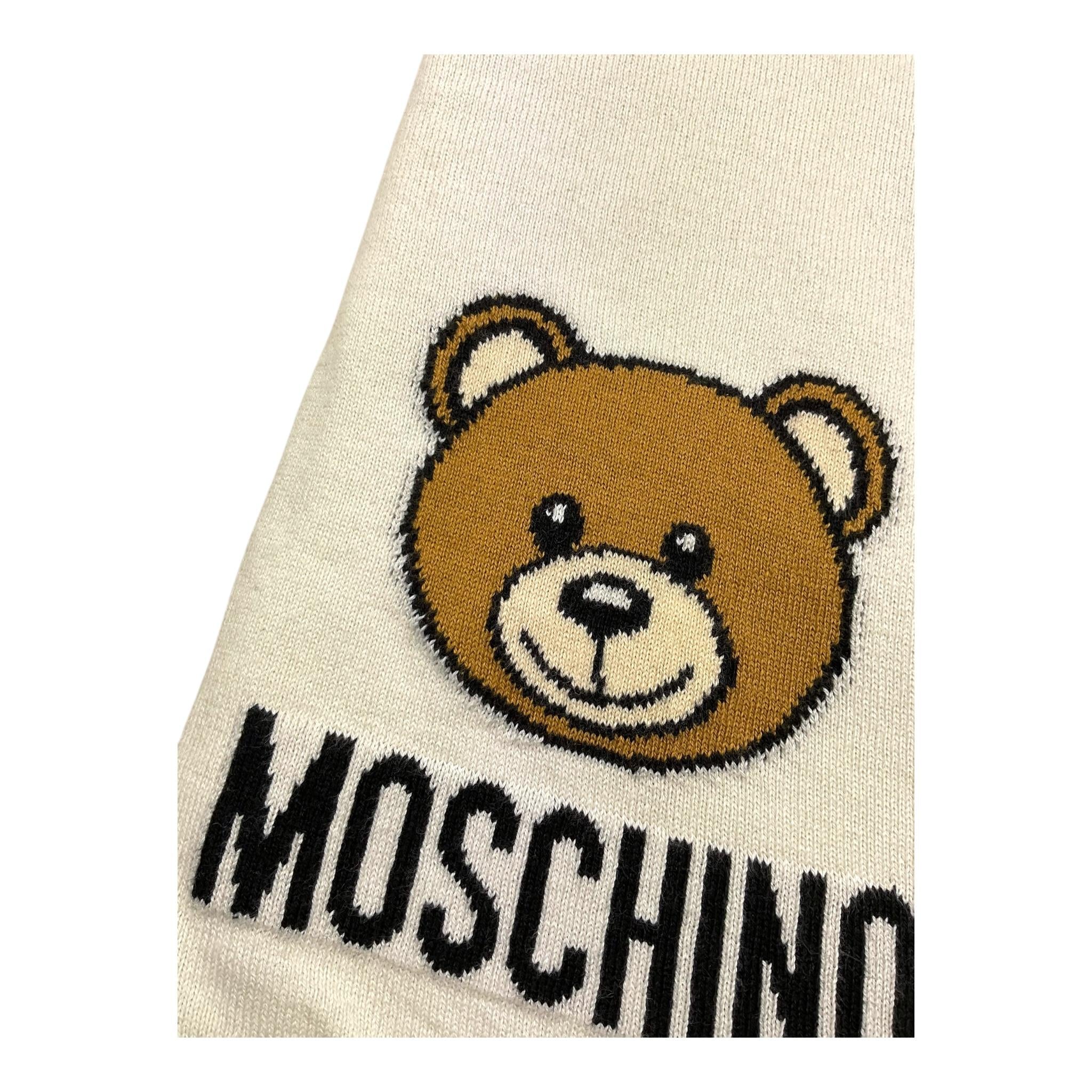 MOSCHINO coperta tinta unita cn ricamo orso Panna per Neonato MUB00E PANNA MOSCHINO 
