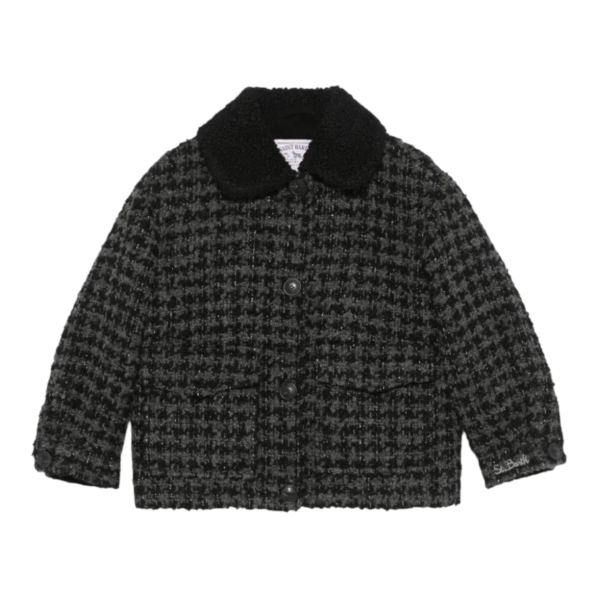 SAINT BARTH cappotto tinta unita cn colletto Nero per Bambina BONNI002 NERO SAINT BARTH 