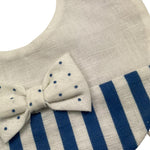 Ninnaoh Bavetta Tinta Unita con Fantasia A Righe per Neonato E22205 BIANCO NINNAOH 