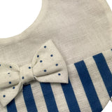 Ninnaoh Bavetta Tinta Unita con Fantasia A Righe per Neonato E22205 BIANCO NINNAOH 