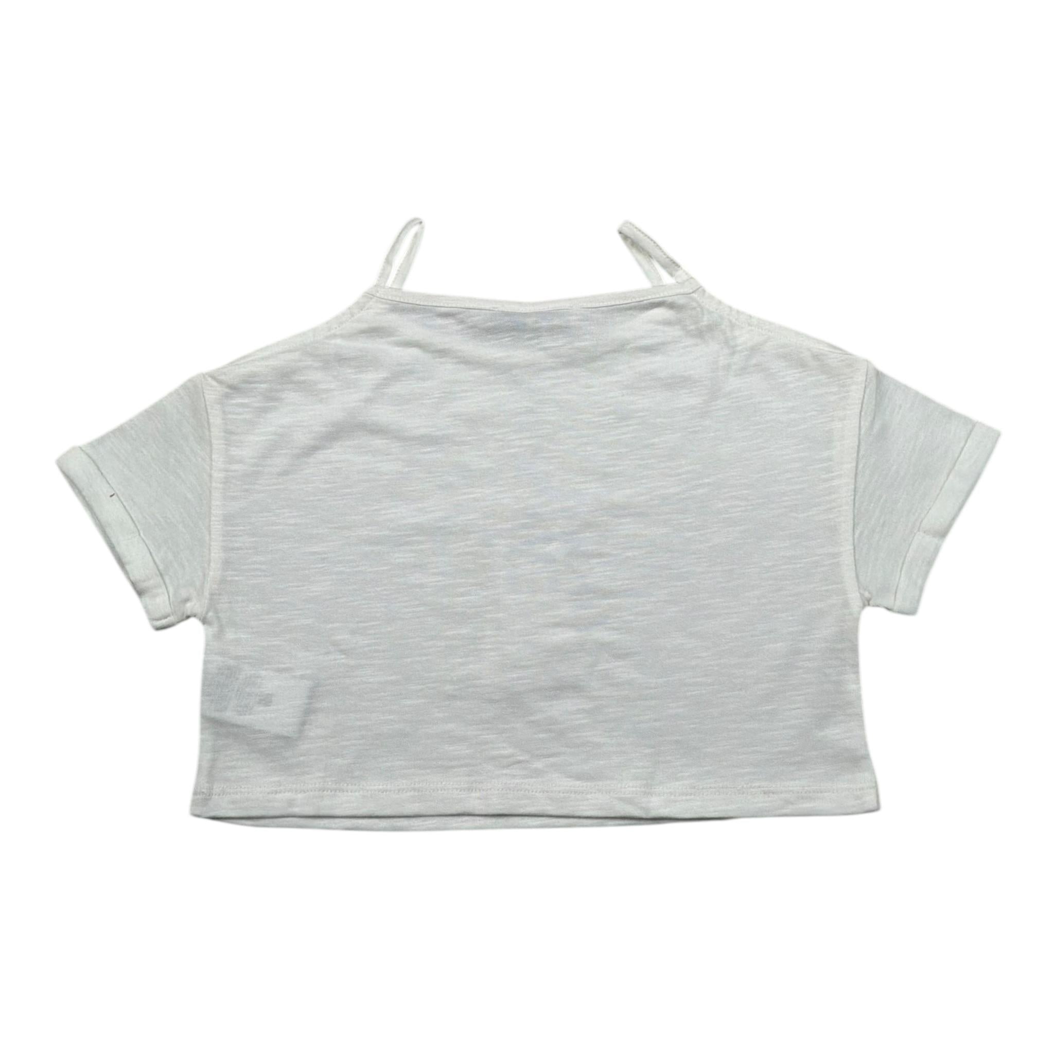 Please Top Mezza Manica Tinta Unita per Bambina MBG3030G72 BIANCO PLEASE 