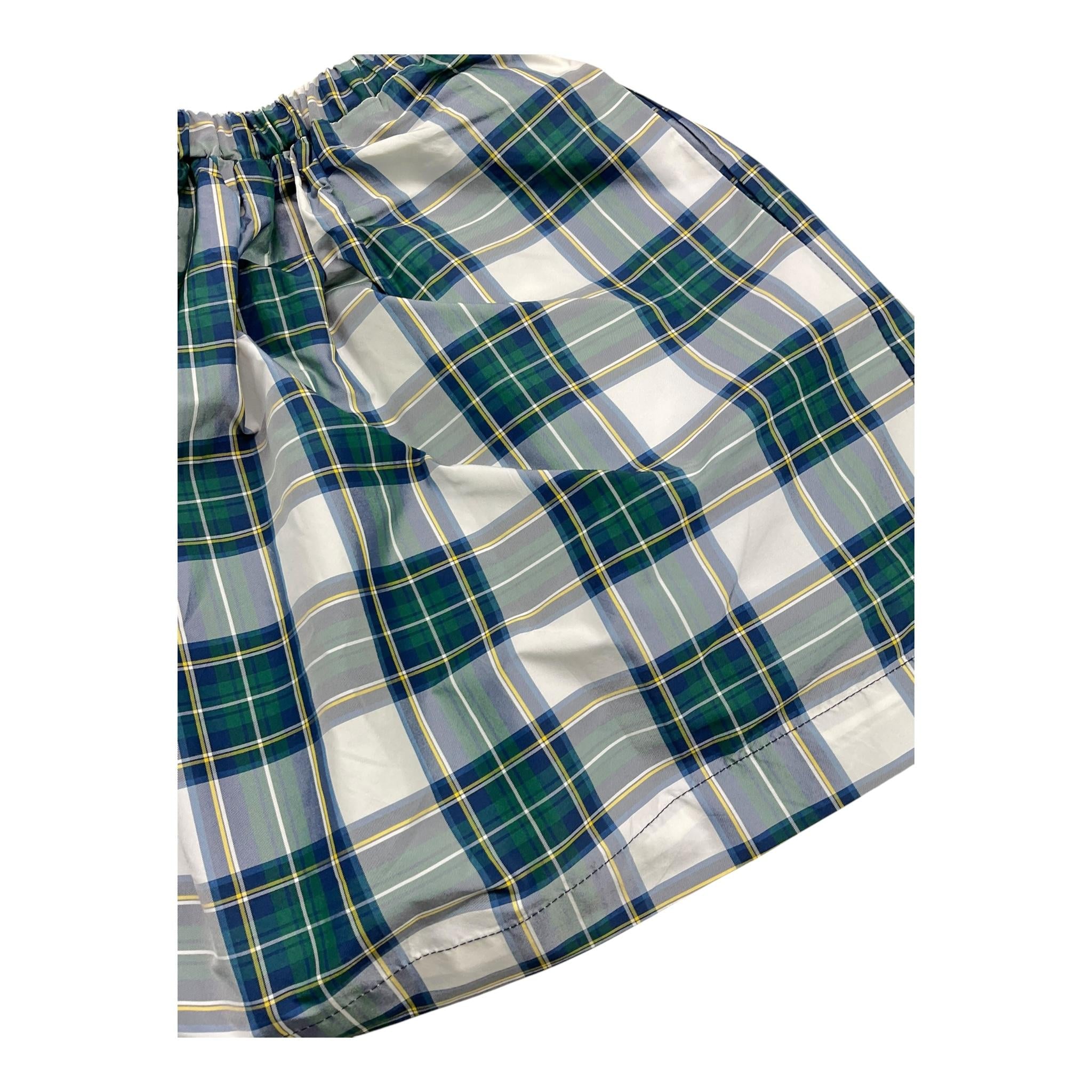 PICCOLA LUDO gonna tricolore con fantasia a quadri Verde per Bambina BS9WB027 VERDE PICCOLA LUDO 