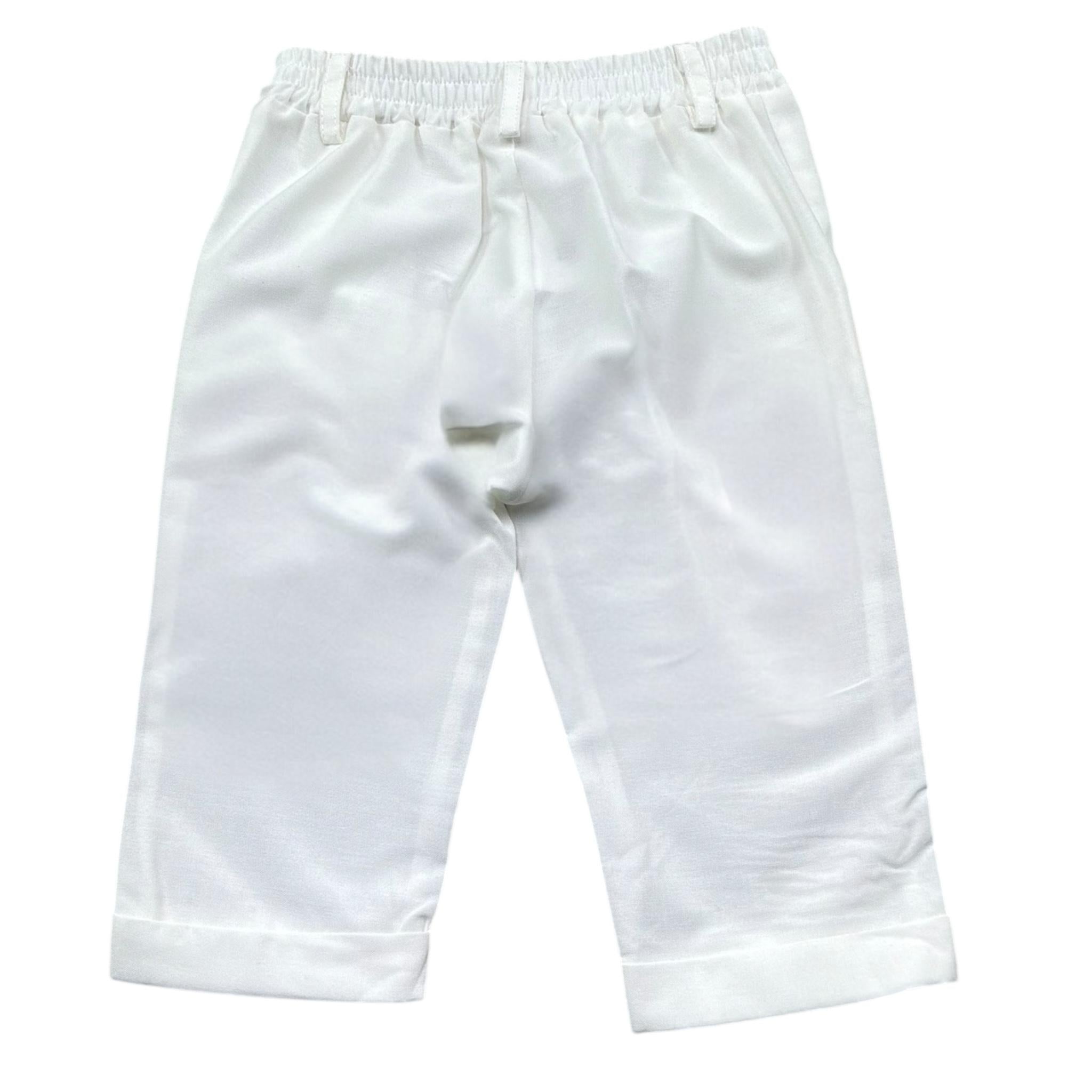 Le Bebe' Pantalone Tinta Unita con Elastico In Vita per Neonato LBB5390 BIANCO LE BEBE' 