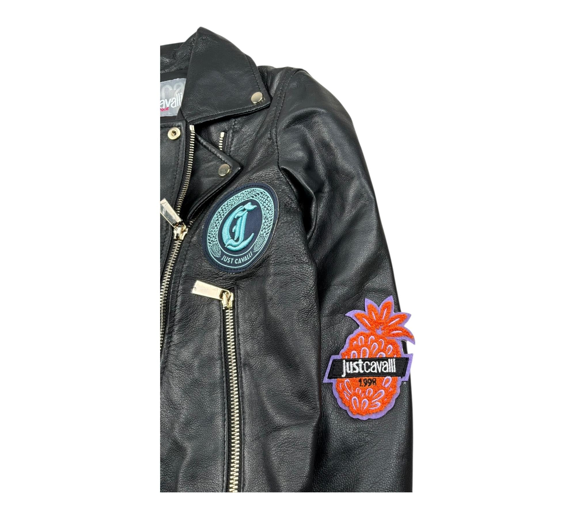 Just Cavalli Giubbino Ecopelle Tinta Unita per Bambino JGP260205GB NERO JUST CAVALLI 