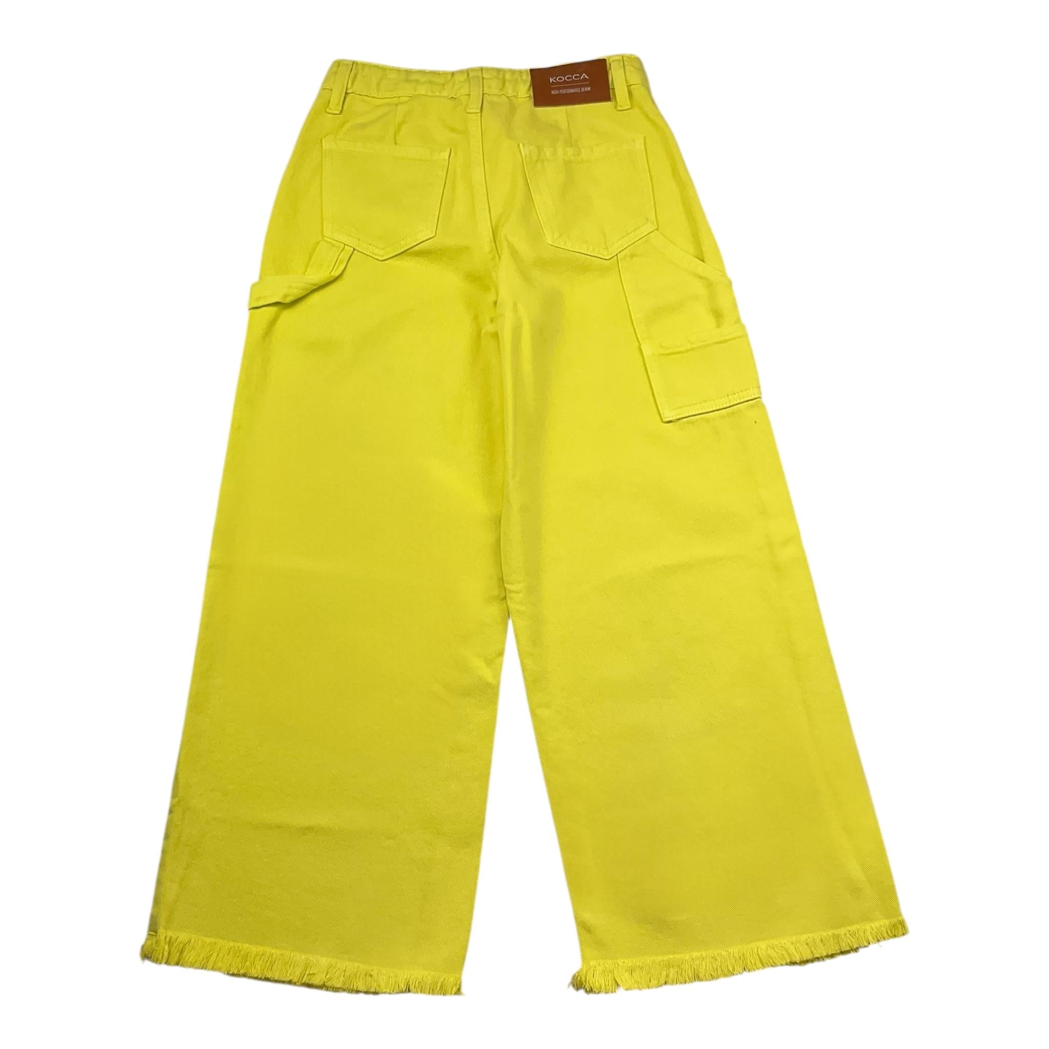 Kocca Pantalone Tinta Unita Modello Palazzo per Bambina AUNN GIALLO Kocca 